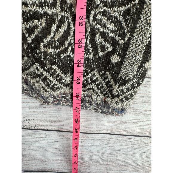 Free People Hooded Floral Tie Front Duster Cardigan Sweater Womens XS Black Gray - Picture 12 of 13